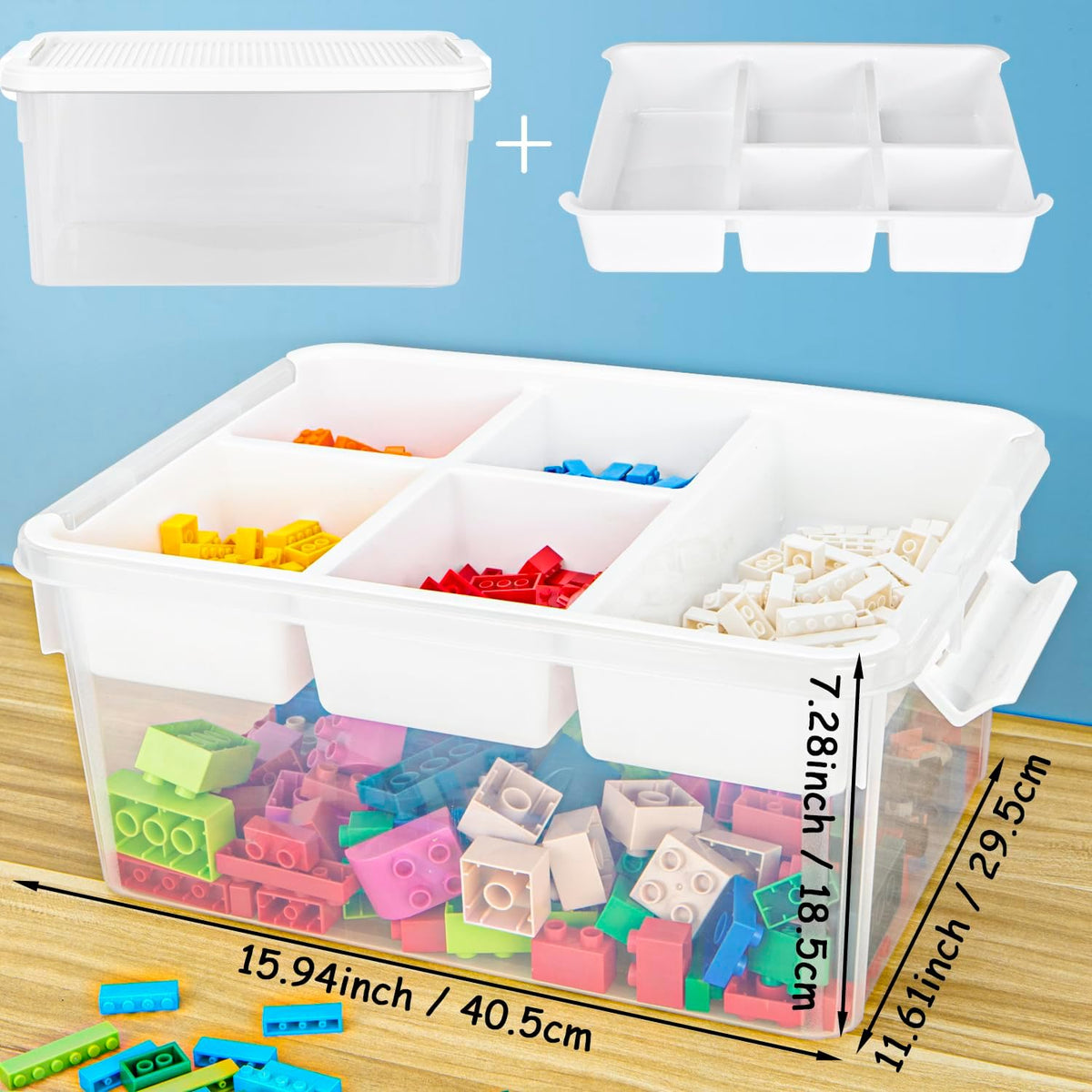 tergoo 17qt multipurpose plastic storage box with baseplate shown in use