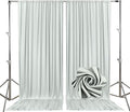 10ft x 10ft Silver Backdrop Curtains for Parties, Fabric Satin Background Curtain with Rod Pockets for Weddings, Birthday, Baby Shower, Photography, Graduation Party Backdrop Drapes, 2 Panels