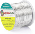 Mandala Crafts 14 Gauge Anodized Aluminum Craft Wire for Jewelry Making - 60 FT Colored Flexible Silver Tone Wire - Bendable for Bonsai Armature Crafting Sculpting