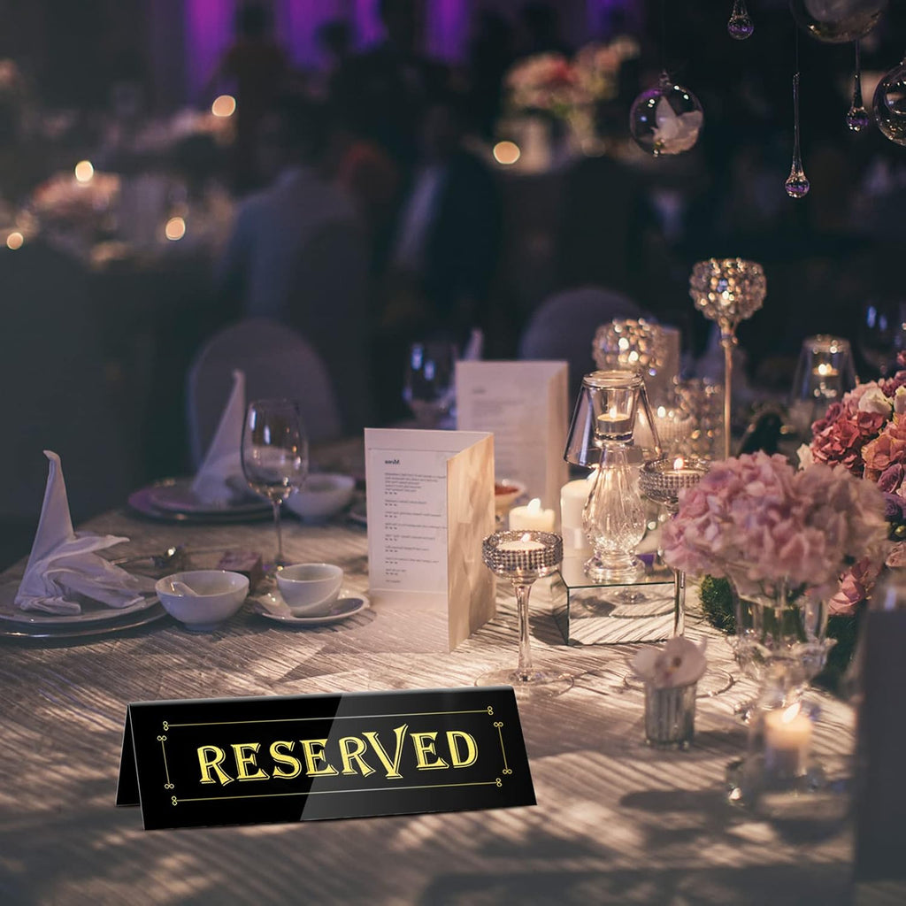 WATHFKCU 20PCS Acrylic Reserved Table Tent Signs, Reservation Seat Signs for Wedding, Restaurant, Office, Meeting Chairs