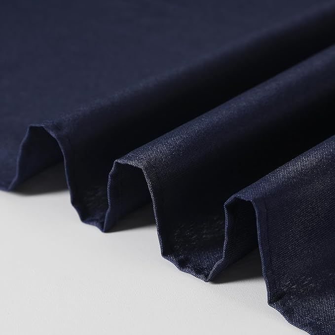 60 inch Round Tablecloth Washable Polyester Table Cloth Decorative Table Cover for Wedding Party Dining Banquet（60 inch,Navy）