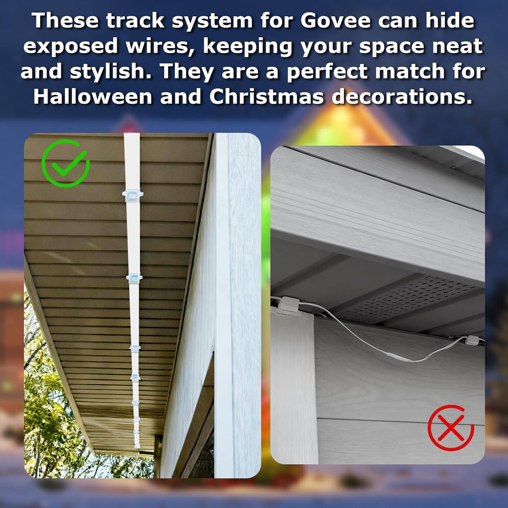 Light Clips for Govee Outdoor Lights H805, Mounting Brackets for Govee (Non-Pro Version H705) Outdoor LED Lights, Install Firmly, Replace 3M Glue (72, Light Clips Track)