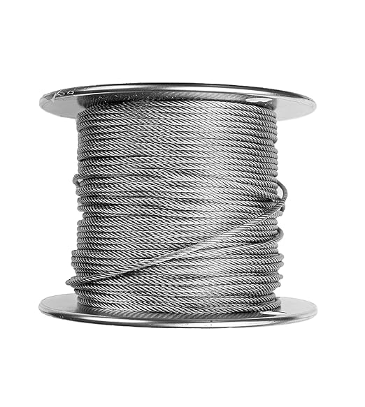Laureola 1/8" 7x19 Stainless Steel Aircraft Wire Rope 304 Grade (100ft)