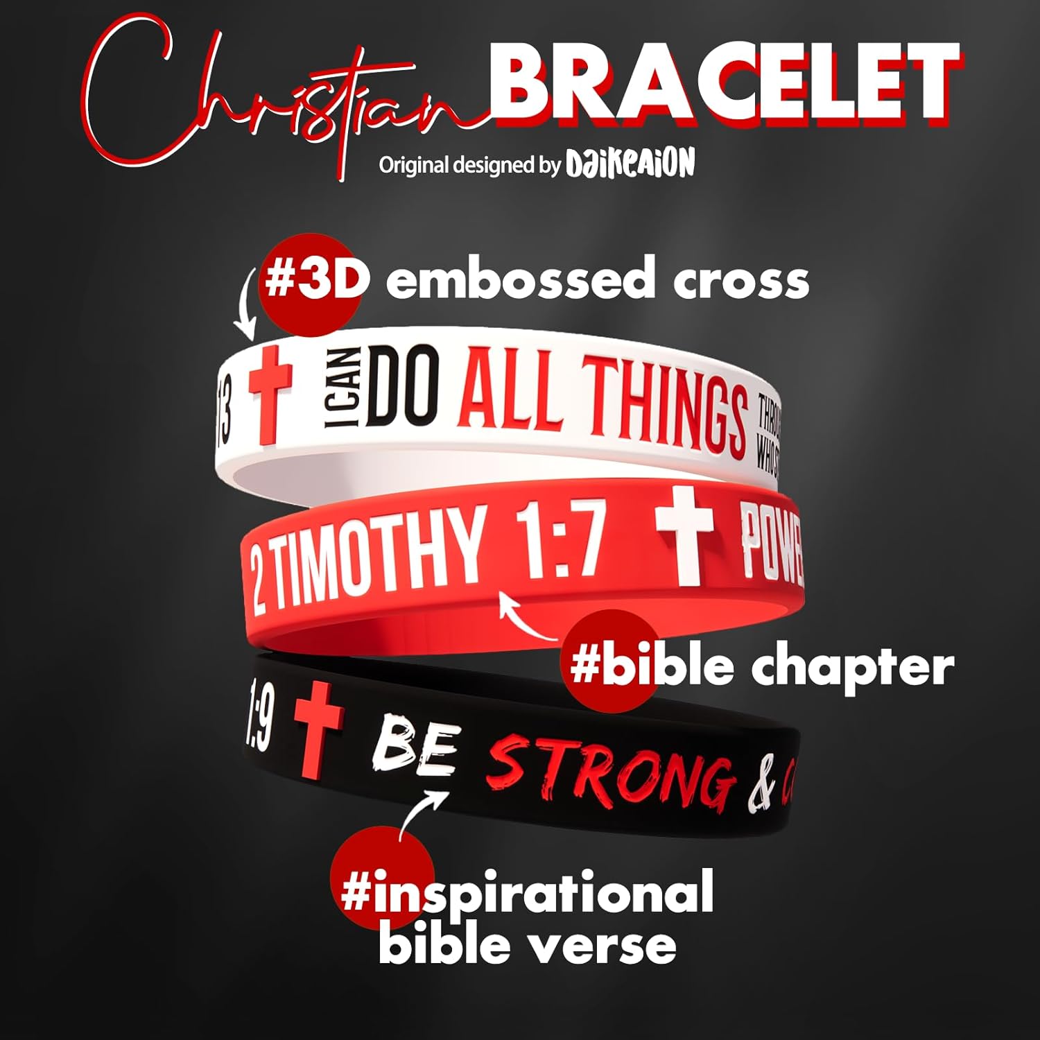 60pcs Bulk Christian Silicone Wristbands with Inspirational Bible Verse – Scripture Bracelets Church Gifts, Sunday School Prizes, Party Favors