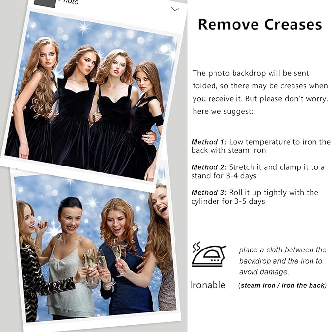 YongFoto Silver Blue Glitter Backdrop 10x5ft Silver Light Spots Blue Sequin Bokeh Photography Background Birthday Bridal Shower Wedding Photography Background Party Banner Portraits Photoshoot Props