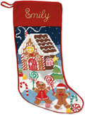 Lillian Vernon Needlepoint Personalized Christmas Stocking | Gingerbread , Christmas, Wool with Cotton, 9 1/2" x 17"