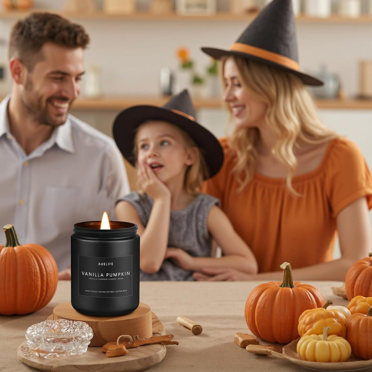 Auelife Fall Candle Set for Home Scented, Soy Wax, 4 Pack 28 oz