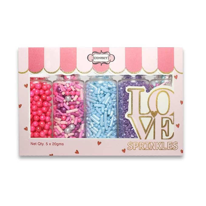 Confect Unicorn Party Sprinkles – Edible Cake Decorating Mix with Teal Jimmies, Hot Pink, Lavender & Coral Pearl Dragees, Purple Sparkling Sugar – Fun & Colorful Toppings for Cakes, Cupcakes, Cookies – Vegan, Gluten-Free, Nut-Free, Soy-Free, Dairy-Free...