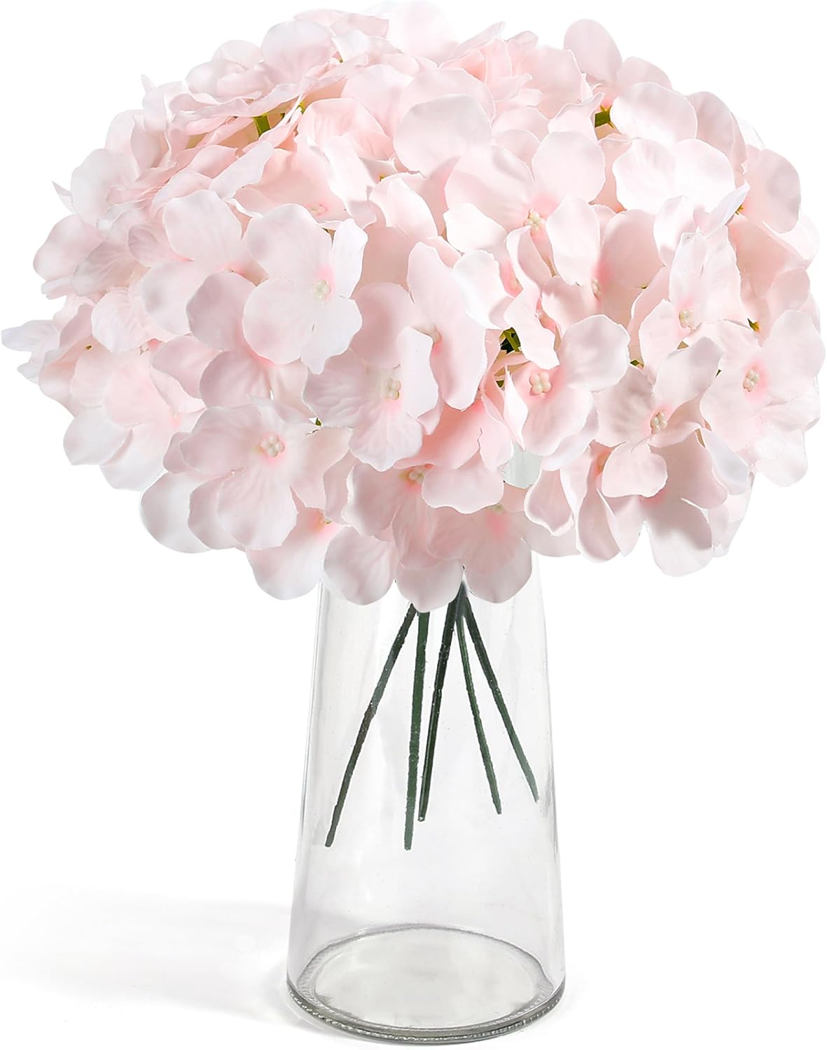 auihiay 64pcs pink hydrangea artificial flowers bulk, silk, close-up detail