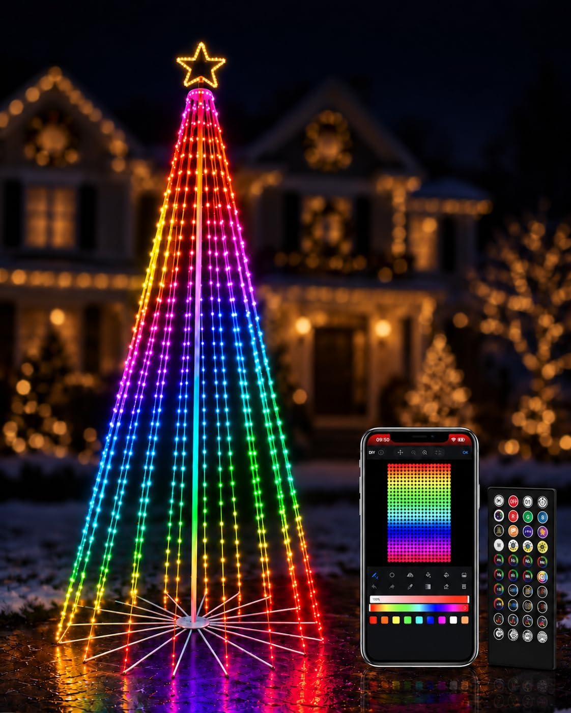 14.5ft outdoor christmas tree with light, diy light, main product view