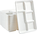 vplus compostable 5 compartment paper plates, 100 pack, main product view