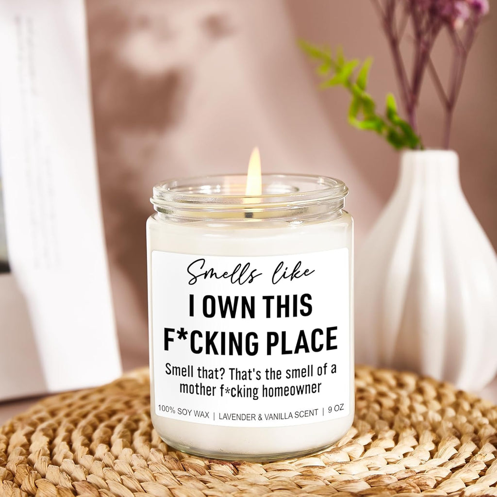Younift Funny Scented Candle, House Warming Gifts New Home, Housewarming Gifts for Women, Men, Couple, New Homeowner - First Apartment Essentials - Closing Presents for Home Buyers - 9 oz
