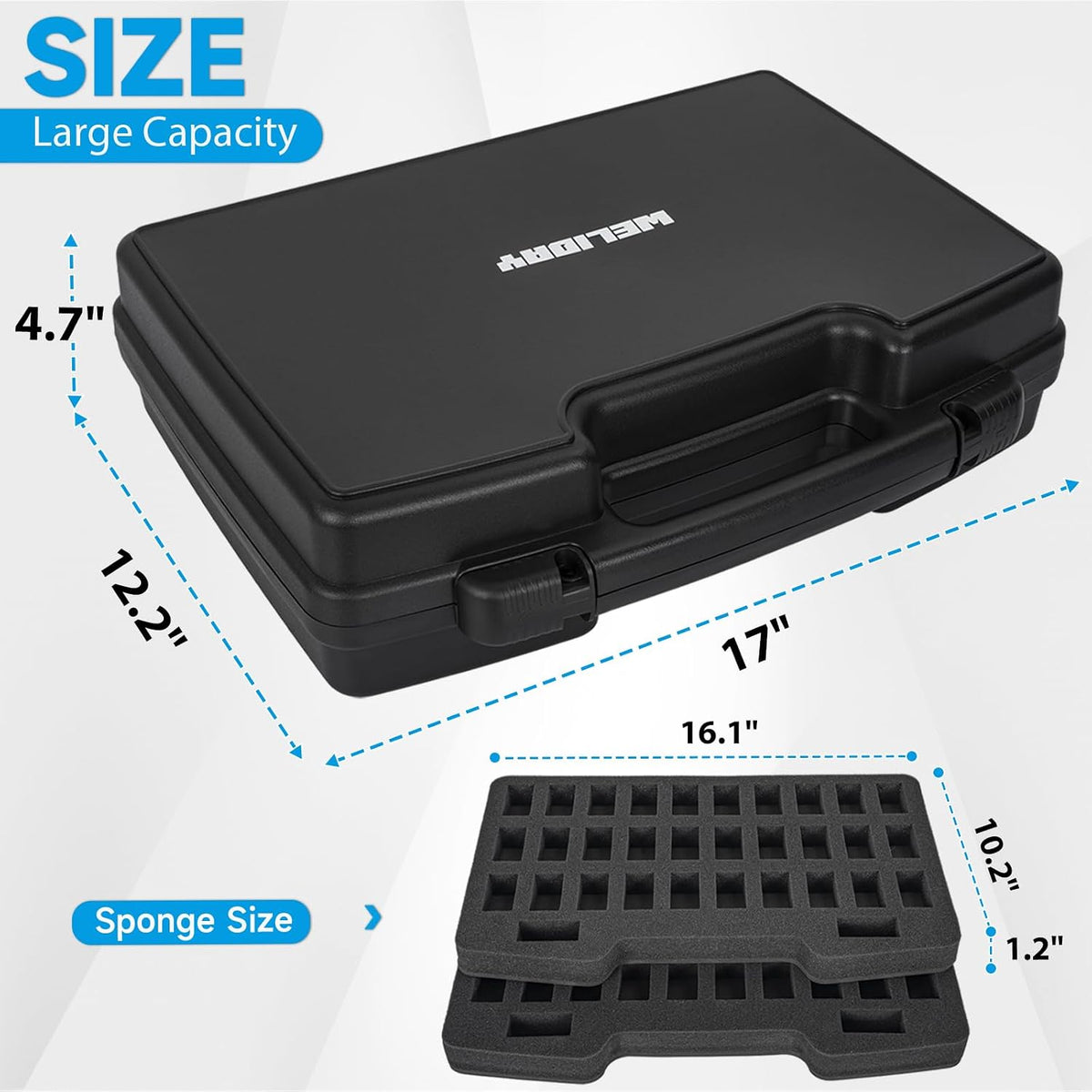 64 slot miniature figure storage & carrying case shown in use