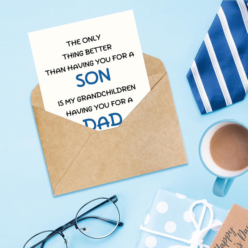 Fathers Day Card for Son,Son Father's Day Card from Mom Dad,Father Gift for Men
