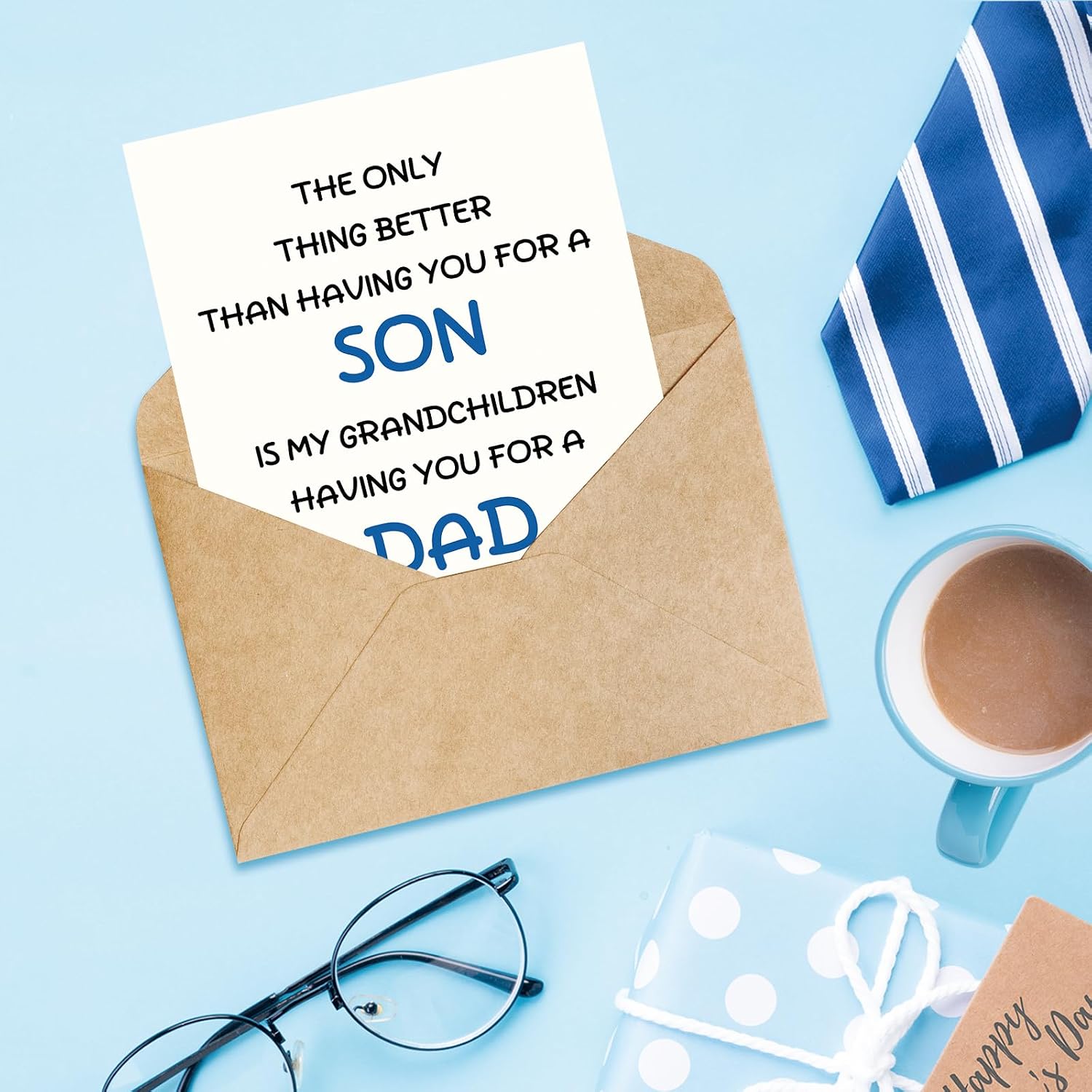 Fathers Day Card for Son,Son Father's Day Card from Mom Dad,Father Gift for Men