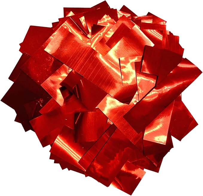 Ultimate Confetti, Rectangular Red Mylar Shiny Foil Metallic Confetti for Cannon and Launcher use - Gender Reveal Confetti for Wedding, Parties, Mother’s Day and Live Events - 1 lb, 16 oz