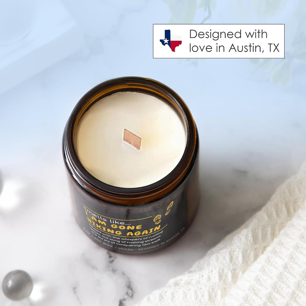 Hiking Candle, Best Hiking Candle for Men & Women, Unique Hiker Gift for Him or Her, Cool Present for Hikers, Nature Lover Presents, Ideal Birthday Present, Christmas, and Gift-Ready
