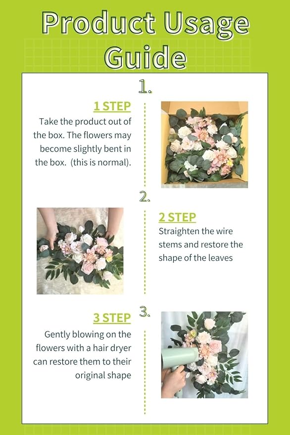 Wedding Sign Faux Flower Swag (Pack of 2) for Ceremony Party Reception Entrance Floral Decor Wall Easel Stand for Wedding Poster Welcome Sign (Pink)