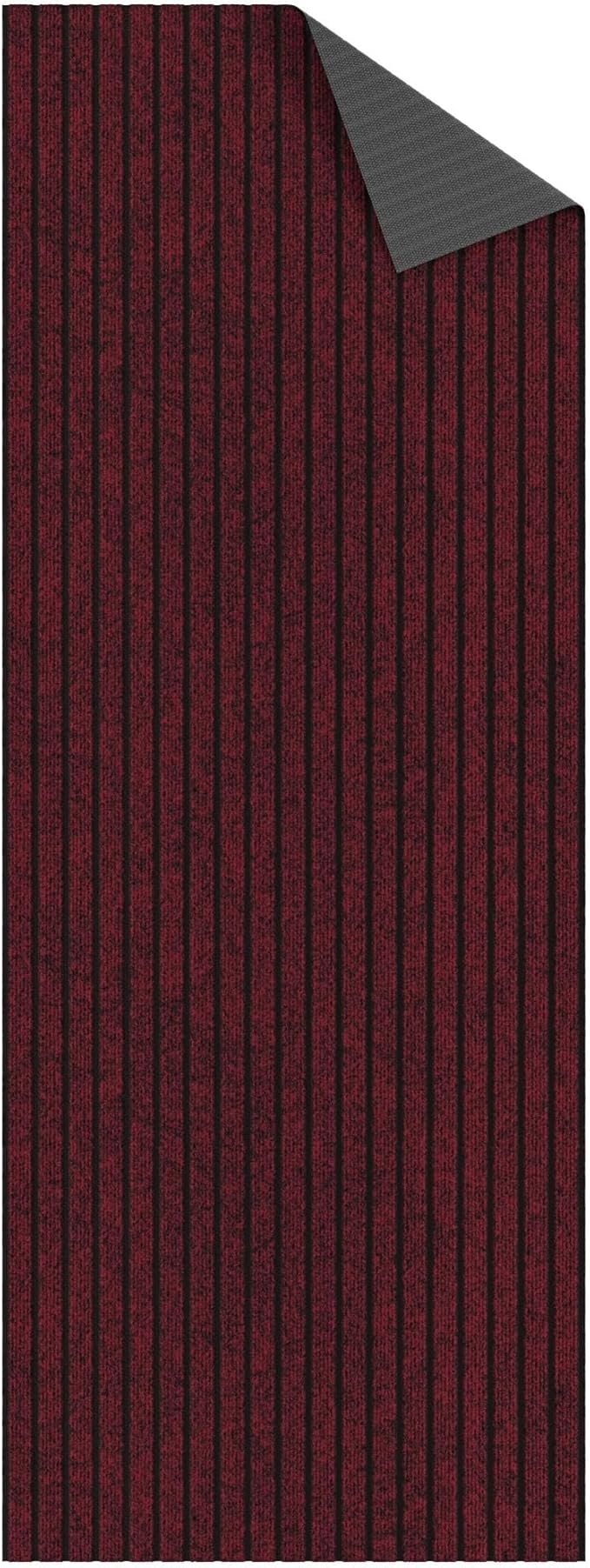Ottomanson 2' x 10' Hallway Runner with Scraper Pile - Extra Durable Non-Slip Rug Mat for Indoor & Outdoor Use - Ideal for Kitchen, Entryway, Patio & Garage - High-Traffic Carpet, Red