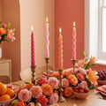 Nuanchu 4 Pcs Twisted Taper Candles Wax Unscented Smokeless Spiral Swirl Candlesticks for Wedding Holiday Dinner Party Home Decorations(7.87 Inch,Pure,Pink)