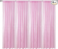 Sugargirl Matte Pink Sequin Backdrop Curtain 4 Panels 2FTx8FT Glitter Pink Background Drapes Sparkle Photography Backdrop for Party Wedding Birthday Wall Decoration