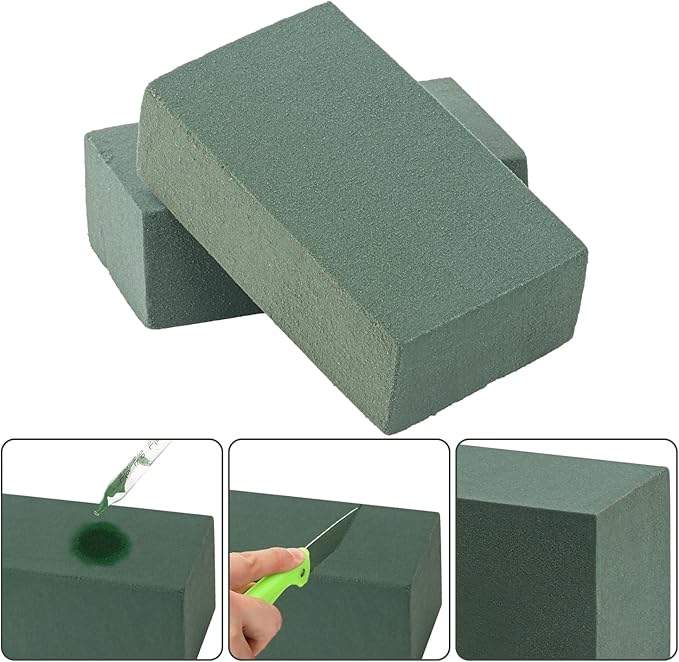 IHDYPPEW 30 PCS Green Floral Foam Blocks, 5.5"L x 3.1"W x 1.7"H Floral Foam for Flower Arrangements, Dry and Wet Florist Foam for Flowers, Flower Foam Bricks for Flowers Business, Outdoor, Weddings