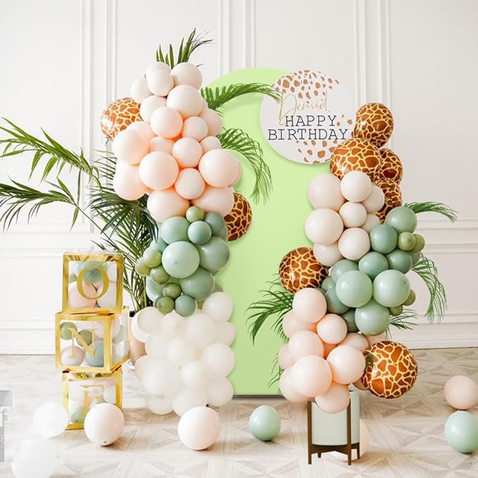 LEBENGURU Upgraded 6FT Wedding Arch Cover, Green Spandex Fitted Arch Backdrop Cover, Round Top Chiara Stand Covers for Birthday Party Baby Shower Banquet Balloon Décor