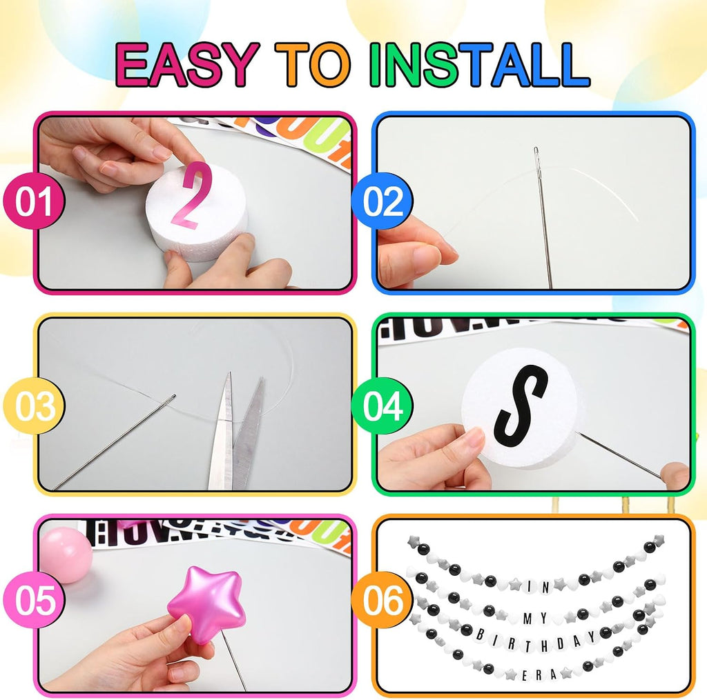 diy giant friendship bracelet birthday garland kit with, package contents
