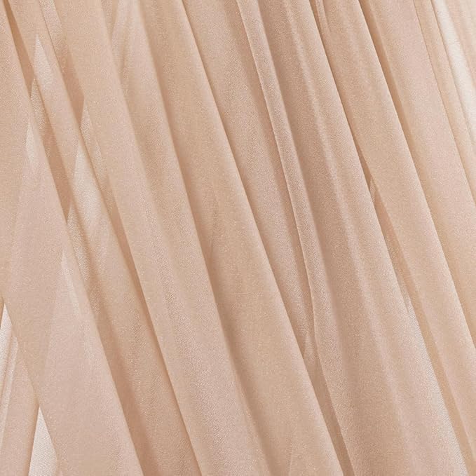 Nude Fall Sheer Elegant Arch Draping Fabric Outdoor 1 Panel 29" × 20Ft Sheer Chiffon Curtain Drapes for Wedding Ceremony Birthday Party Garden Brunch