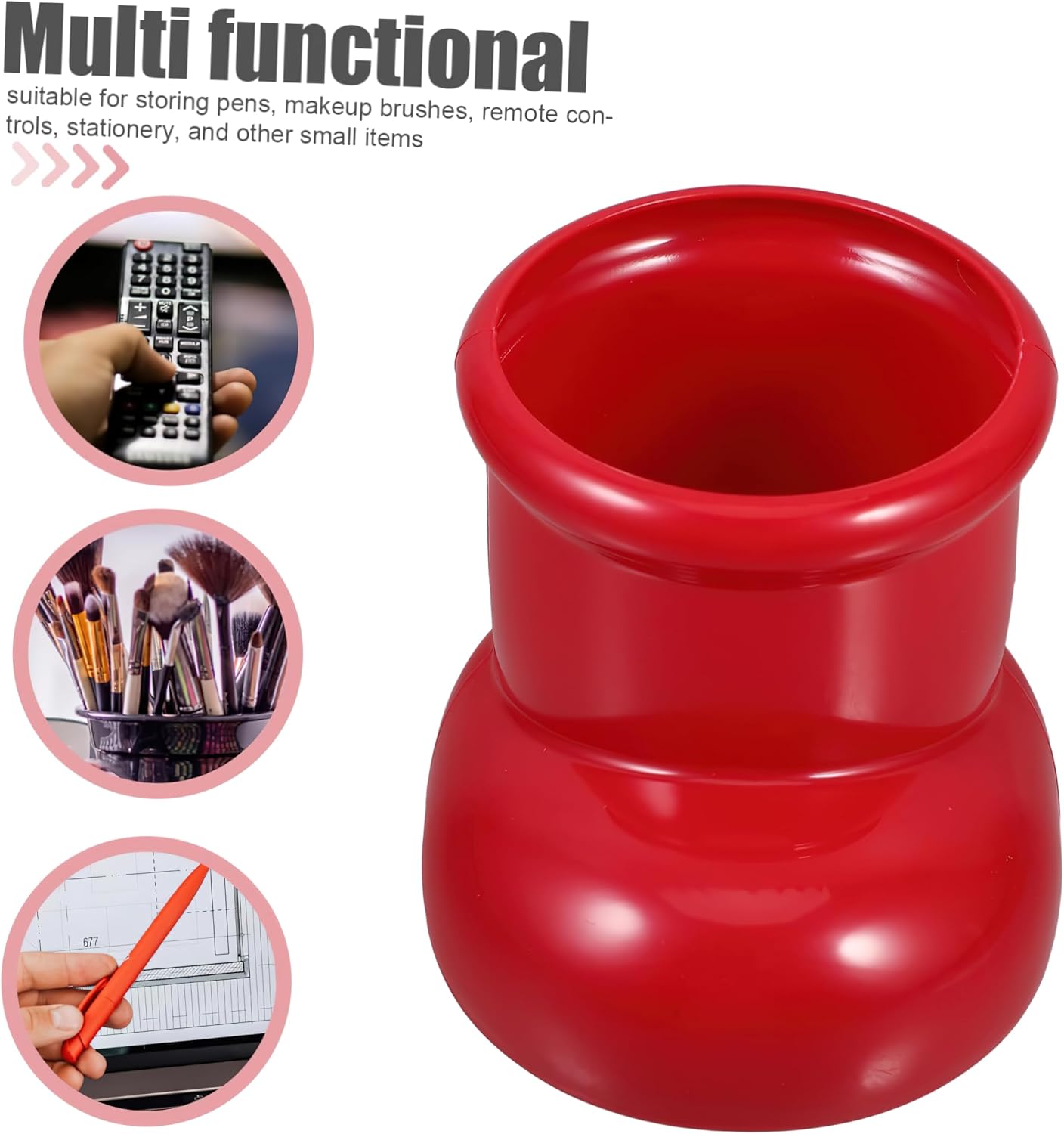 Red Boot Christmas Vase, Cute Pen and Pencil Holder for Desk, Small Desktop Marker Organizer and Storage Cup, Decorative Art Flowers Vase for Makeup Brushes and Pens Scissors