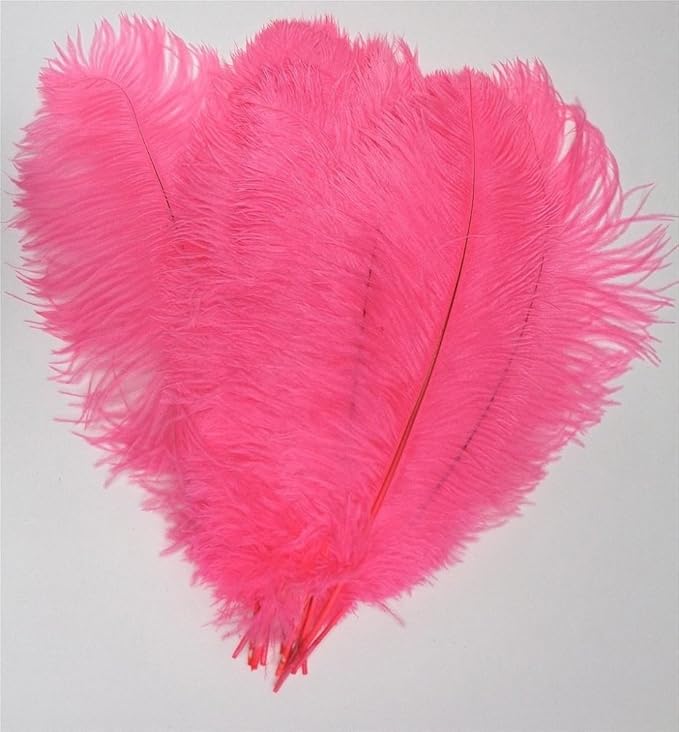 KOLIGHT 40pcs 12''~14''(30~35cm) Natural Ostrich Feathers for DIY Home Wedding Party Office Decoration (Hot pink)