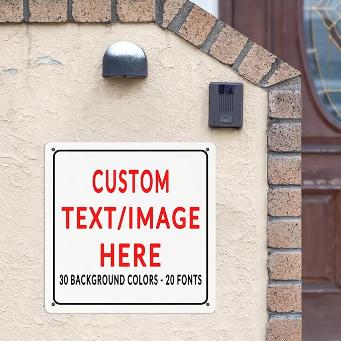 Custom Sign Personalized Custom Metal Sign, Customize For Office, Business, Workplace, Office, Home, Delivery Signs 8x8