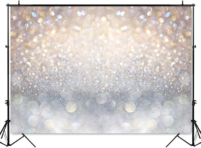 Mocsicka 7x5 Bokeh Photography Backdrop Blue Grey Spots Sparkle (No Real Glitter) Background Weeding Baby Shower Birthdat Newborn Baby Portrait Photo Studio Props (7x5ft (82x60 inch))