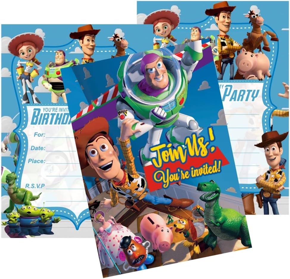 Liphontcta 24pcs Kids Birthday Invitations, Kids Party Invitations Garden Sculpture Outdoor Decoration