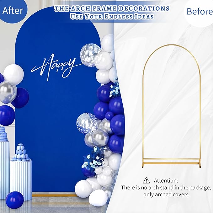 SoarDream Arch Backdrop Cover Navy Blue Spandex Fitted 5FT Wedding Arch Covers Balloon Round Top Chiara Arch Backdrop Fabric for Bridal Shower Wedding Birthday Party Stage Decoations