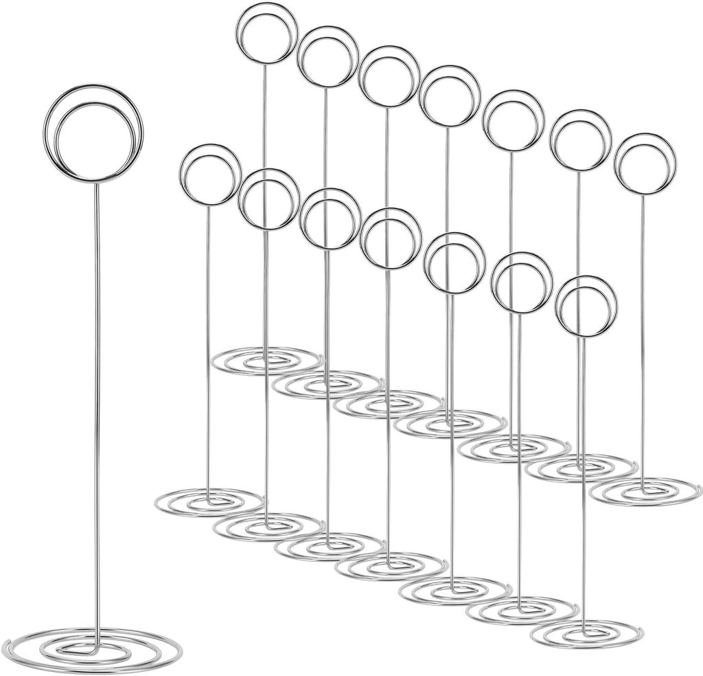 MANGZ 15 Pack 8.75 Inch Tall Table Number Holder, Place Card Holder, Wire Photo Holder Clip Perfect for Weddings, Banquets