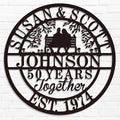 Personalized Christmas Gifts 2025, Custom 50th/40th/60th/70th/30th/1-99 Years Wedding Anniversary Sign Gifts for Couples Parents, Custom Metal Monogram Sign Personalized Family Name Signs