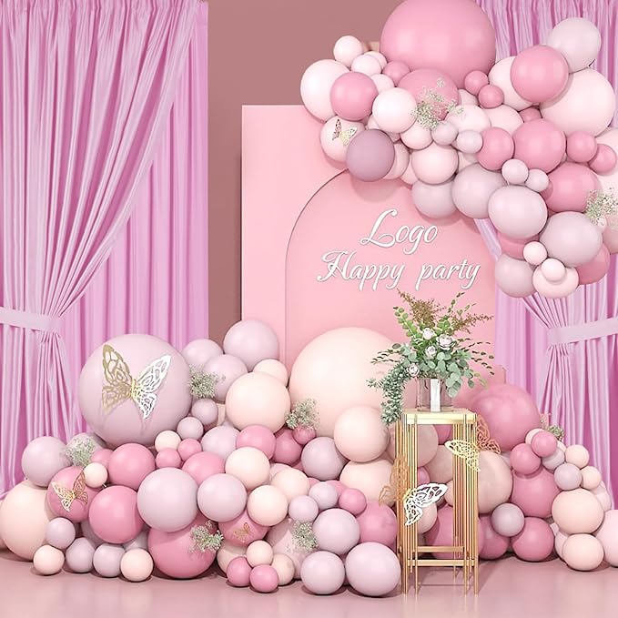 Sugargirl 10x10FT Pink Backdrop Curtains Polyester Photo Backdrop Drapes Curtains 2 Panels with Rod Pockets for Party Birthday Wedding Photography Home Decoration