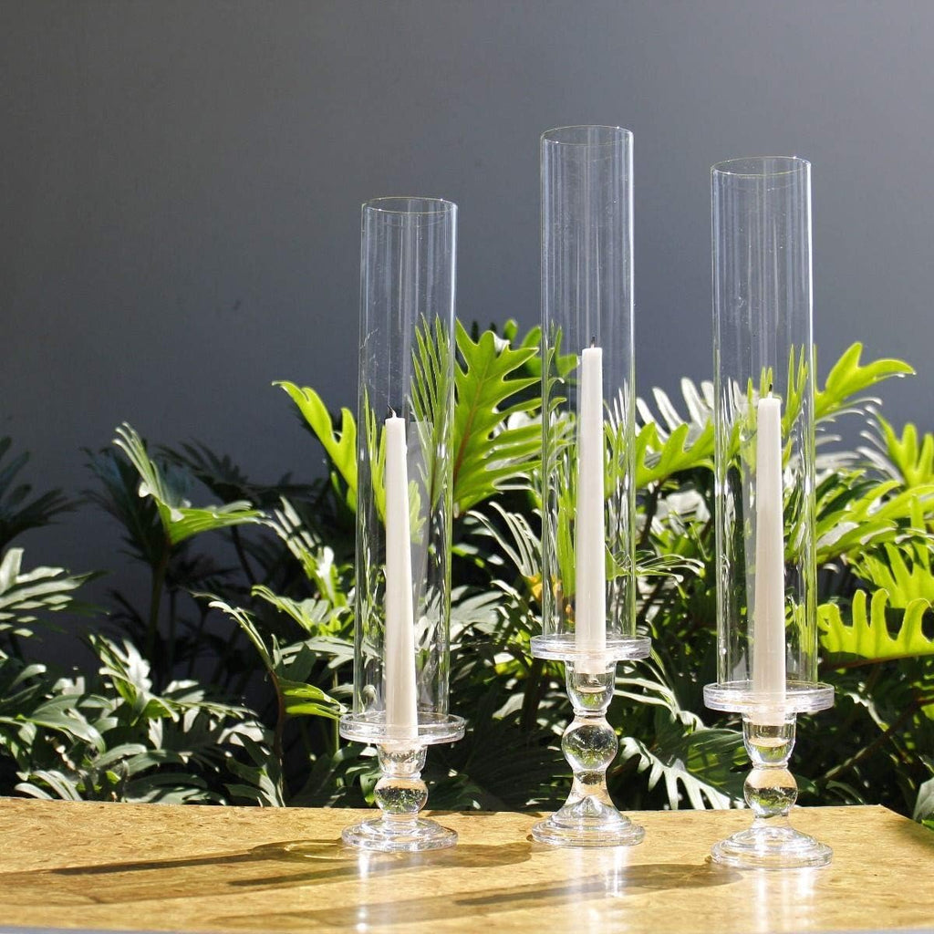 CYS EXCEL 6 PCS Glass Hurricane Tubes (H:14" D:2.5") - Fits Candles up to 2" Wide, Requires Holder Base 2.75" or Wider