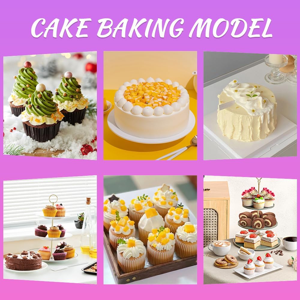 Cake Stand Rotating Turntable kit with Reusable Piping Bag and Piping Tips | Cake Decorating Tools for Beginners,14PCS cake turntable set