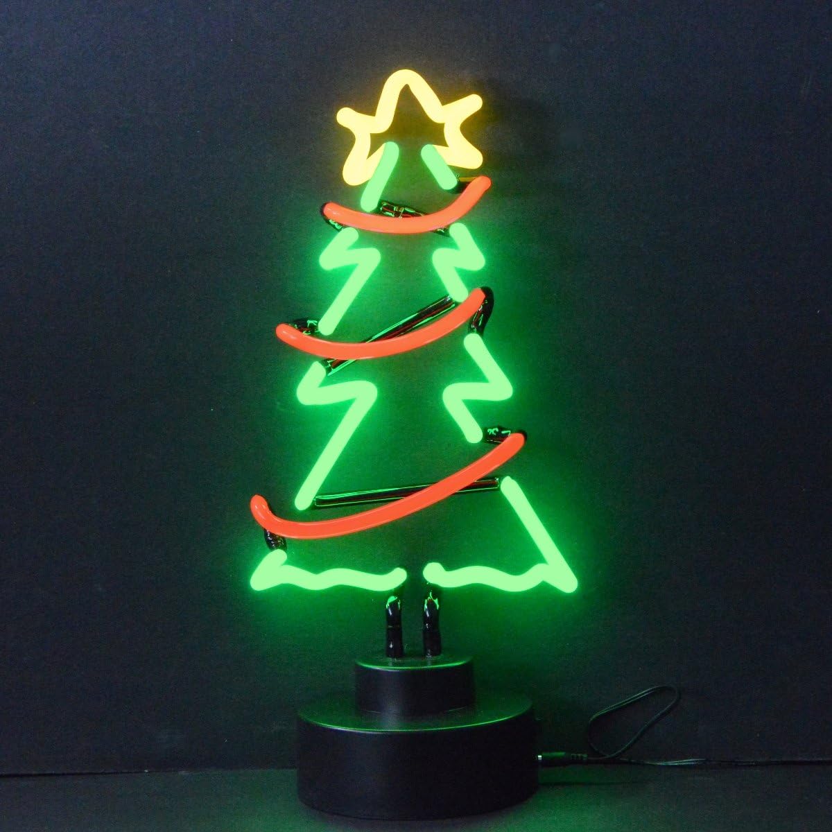 christmas tree with garland neon sculpture, main product view