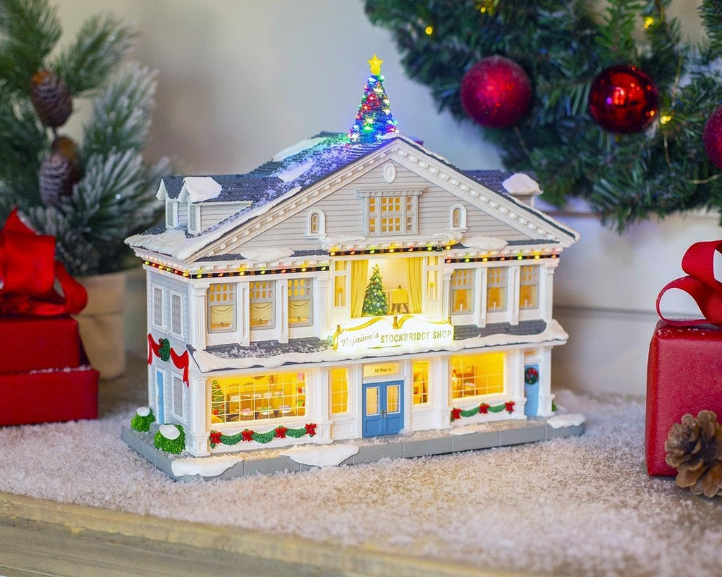 lemax - norman rockwell lighted buildings: nejaime's stockbridge shown in use
