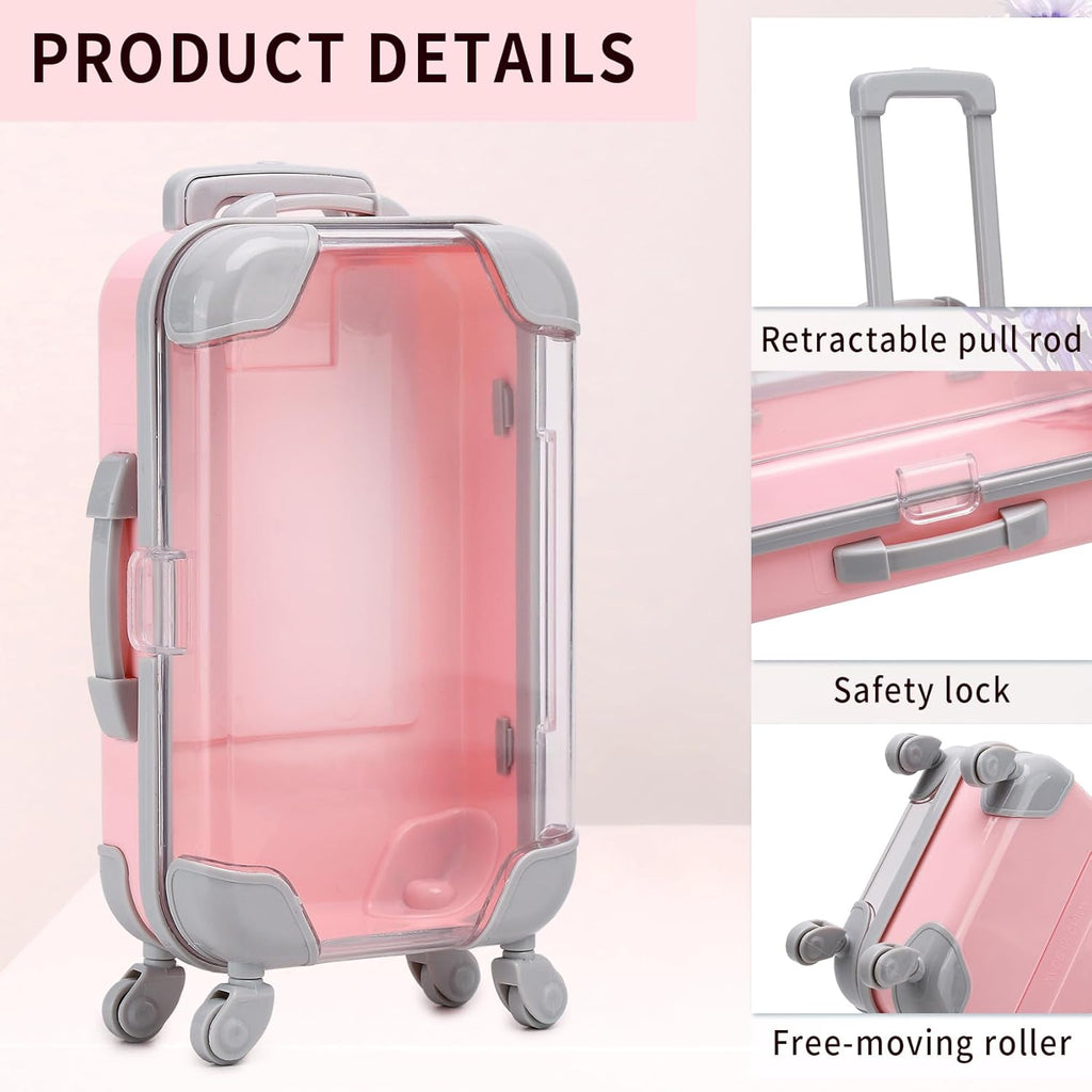 AIOMOB 10 Pack Pastel Mini Suitcase Party Favor Gift Box Plastic False Eyelashes Packaging Luggage Box for Travel Wedding Bachelorette Party Bridesmaid Bridal Shower Favors Decorations