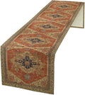 Vintage Boho Floral Table Runner, Rustic Country Farmhouse Orange Yellow Grey Retro Flower Pattern for Home Kitchen Table Decor Dining Coffee Room Party Decor 13x60in