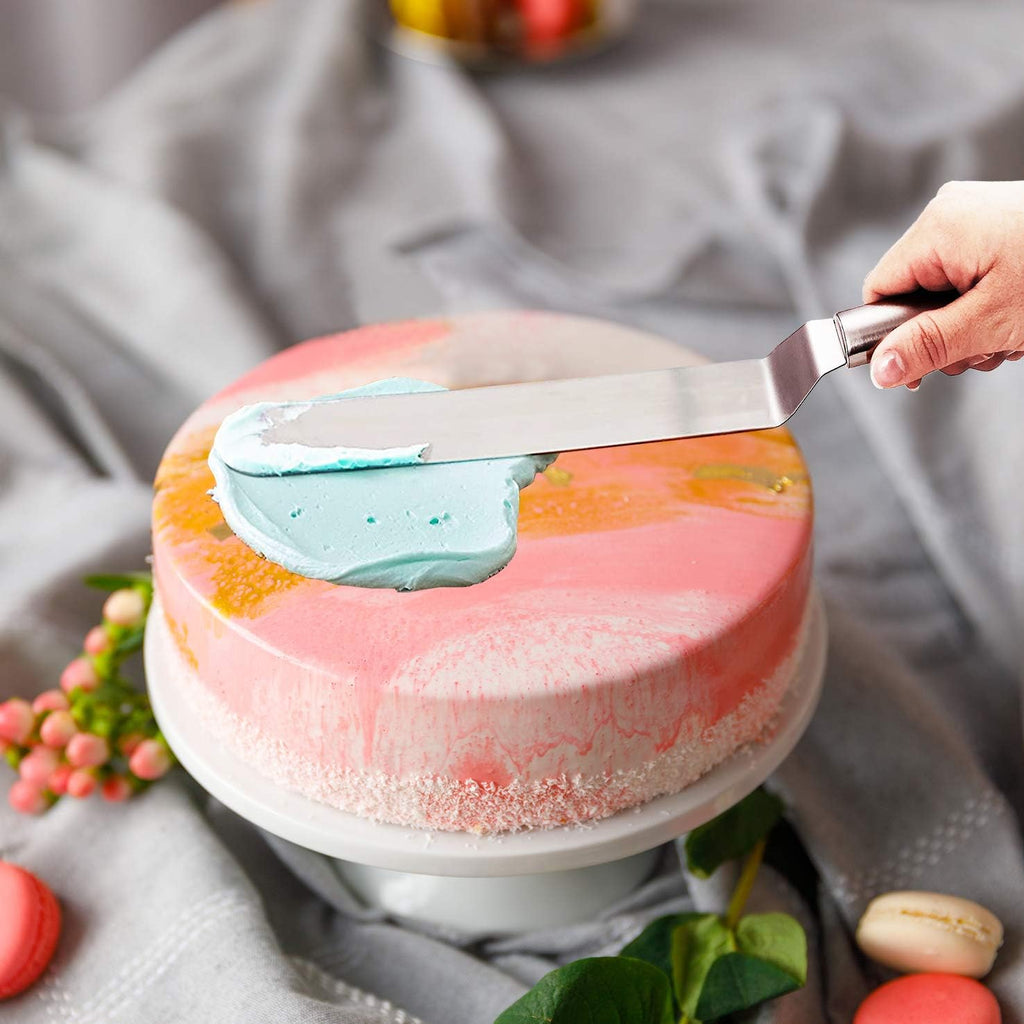 Stainless Steel Cake Customizing Decorating Serving 5pc set, Cake Server Lifter Slicer Straight & Offset Icing Frosting Spatulas