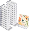 Acrylic Place Card Holders - 4 Inch Clear Table Number Holders Display Stand for Wedding Sign Name Card Menu Photos, Table Number Stands for Party Office Events Meeting Decoration, 20 Pack