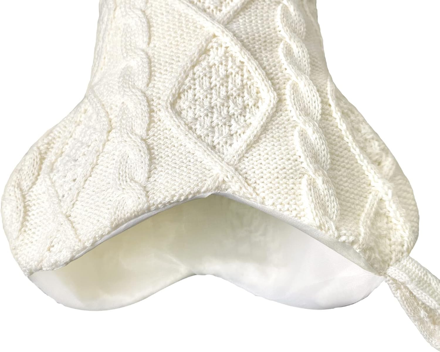 Malier Dog Christmas Stocking, Knit White Christmas Stocking for Dogs, Bone Shape Dog Stocking Christmas Large Pet Stockings Hanging Dog Christmas Stocking for Dogs Cats Pets (White)