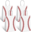 Generic 16 PCS Baseball Party Gift Bags, Baseball Pattern Gift Bag, 5.9 x 3.2 x 8.3 inches, Red, Smooth Finish, Polypropylene, 16 Count, Birthday Party Supplies for Kid Adult