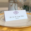 Linked Hearts Printable Place Cards, Purple (Choose Color), Set of 150 (25 Sheets), Laser & Inkjet Printers - Wedding, Party, Dinner, and Special Events - Made in the USA