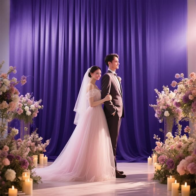 Sugargirl 10x10FT Purple Backdrop Curtains Polyester Photo Backdrop Drapes Curtains 2 Panels with Rod Pockets for Party Birthday Wedding Photography Home Decoration